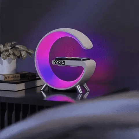 Lámpara Parlante Tipo G Cargador inalambrico inteligente RGB Bluetooth