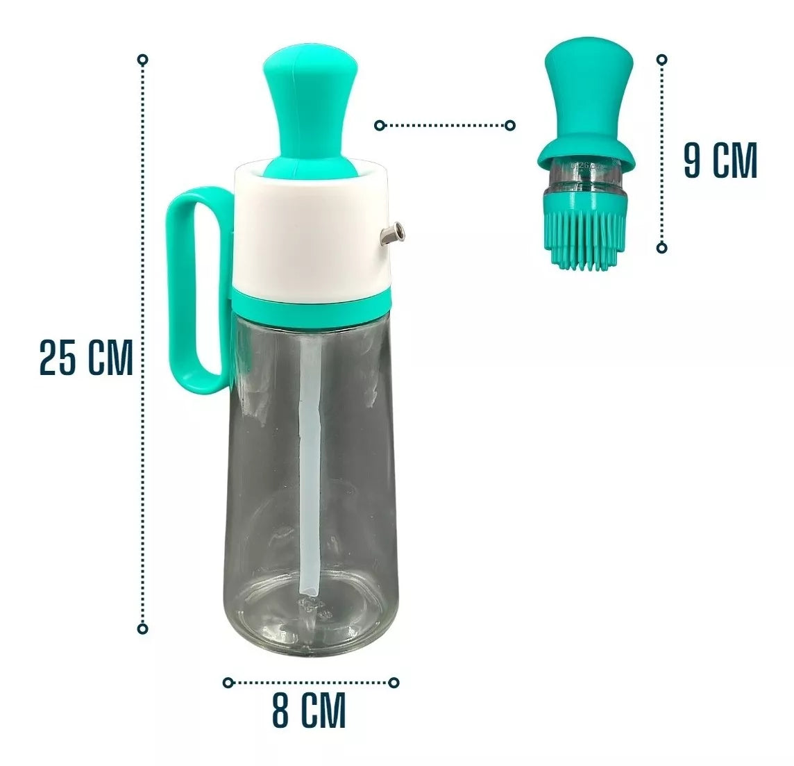 Aceitera en Vidrio Dispensador de Aceite con Brocha en Silicona