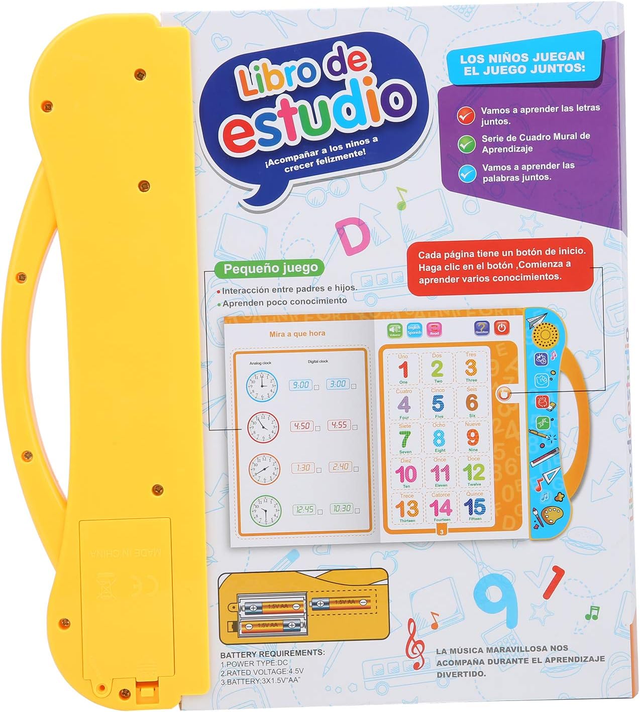 Libro Aprendizaje Niños Sonido Interactivo Ingles Español