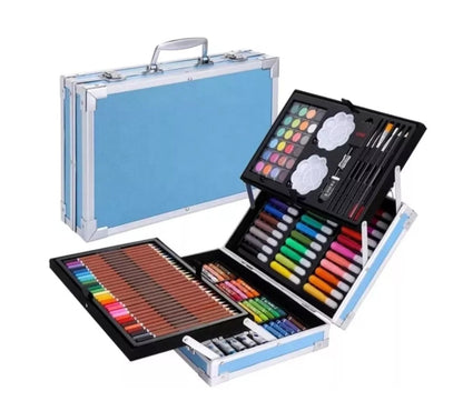 Set Kit Creativo Arte Dibujo Maleta Metálica X 145 Piezas