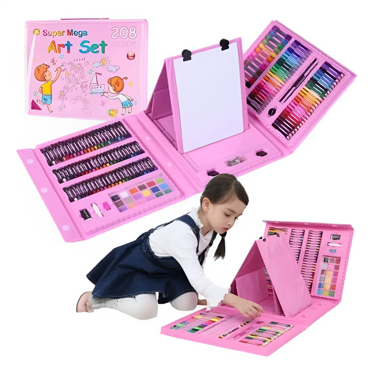 Set De Arte Niños Maleta 208 Piezas Crayon Plumones Colores